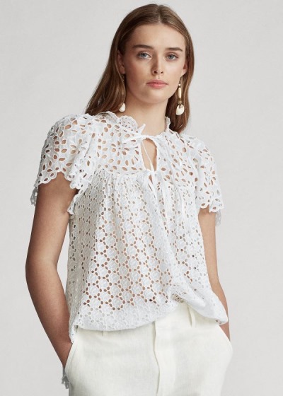 Dámské Halenky Polo Ralph Lauren Cotton Eyelet - 01378-HSRC